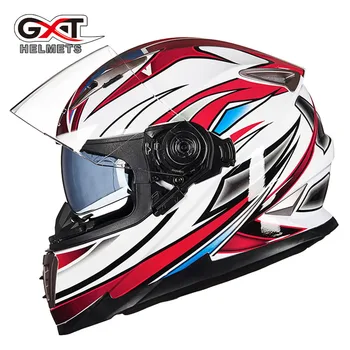 Новый женский мужской двойной полнолицевой мотоциклетный шлем GXT 999Locomotive Safety Hat Moto Rbike Head Protect Moto Knight GP Pad