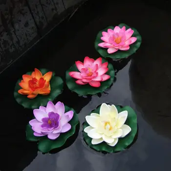 Декор для аквариума с искусственной водой, плавающий цветок Лотоса, пруд во дворе дома