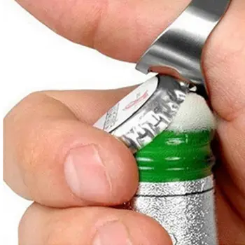 Портативная открывалка для пивных бутылок для большого пальца Уникальное кольцо на палец из нержавеющей стали для мужчин Модные украшения в стиле панк