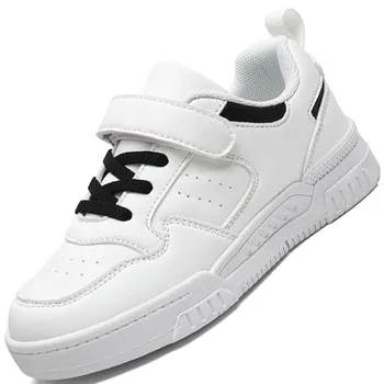 Белые кроссовки для бега для маленьких мальчиков и девочек, кожаные дышащие Детские повседневные кроссовки, новинка весны 2023 года, детская спортивная обувь для малышей.