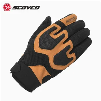 Дышащие перчатки для езды на мотоцикле SCOYCO с сенсорным экраном, Летние мужские перчатки для защиты от осени, износостойкие, нескользящие, для гонок на мотоциклах по бездорожью