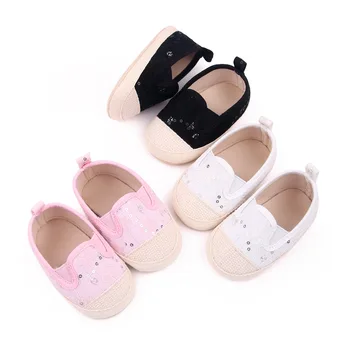 Весенне-осенняя Новая детская повседневная обувь Для новорожденных мальчиков и девочек, обувь для кроватки на мягкой подошве, первые ходунки, Тканевая обувь для малышей, Домашние тапочки