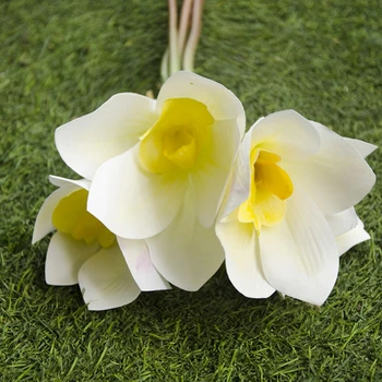 Поддельная Орхидея цимбидиум с настоящим прикосновением Букет искусственных цветов для свадьбы Праздничный Букет невесты Декор для домашней вечеринки Подружки невесты