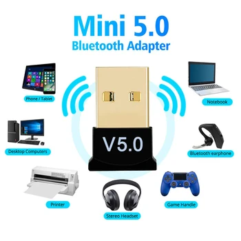 2-в-1 USB Беспроводной Bluetooth Адаптер BT 5,0 Беспроводной Ключ Музыкальный Аудиоприемник Передатчик для Динамика Мышь Ноутбук Геймпад