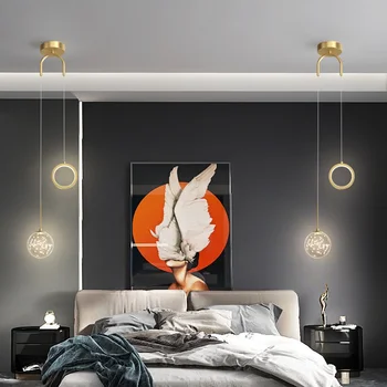 Роскошная светодиодная люстра Nordic Light Романтическая Креативная Стеклянная Звездная лампа Современные прикроватные светильники для спальни