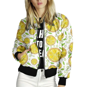 Куртки с лимонным принтом Y2k, женские весенние куртки-бомберы 2023, Твидовый костюм, юбка, пуховики, Одежда с поддержкой кастомизации