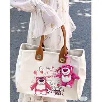 Женская модная сумка Disney с милым клубничным мишкой на плечо из искусственной кожи