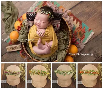 Маленькая цветочная лоза, головной убор, цветок для волос, 100-дневный реквизит для фотосъемки новорожденных, детское фото