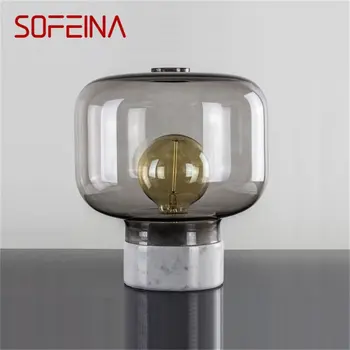 Современная настольная лампа SOFEINA, креативная винтажная стеклянная настольная лампа, Простая светодиодная лампа для домашнего декора, Прикроватная тумбочка в спальне, Гостиная
