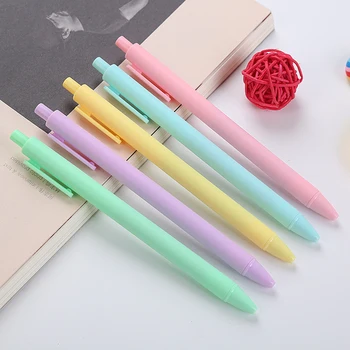 Гелевая ручка 0,5 мм Macaroon Candy Color Shell, черные чернила, школьные принадлежности Kawaii, милые корейские канцелярские ручки для письма