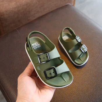 Летняя обувь для мальчиков в британском стиле, детские сандалии 1-8 лет, водонепроницаемые нескользящие сандалии для малышей, 2023 Модная детская пляжная обувь