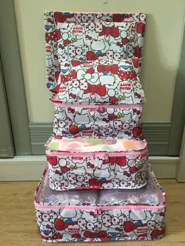 6 шт., сумка Sanrio с рисунком Хелло Китти, дорожная сумка-тоут, сумка для упаковки и организации, сумка для хранения собак My Melody Cinnamon