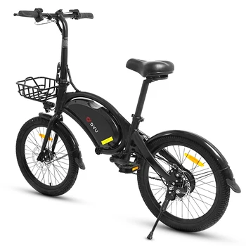 Складной Электровелосипед 20-дюймовый Power Assist Электрический Велосипед Moped E-bike с Аккумулятором 10AH и Корзиной для Поездок за покупками