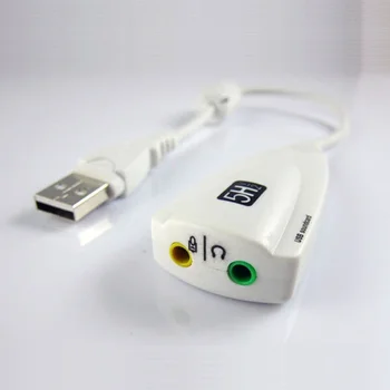 Внешняя Звуковая Карта USB 7.1 Адаптер 5HV2 USB To 3D CH Sound Антимагнитная Аудиогарнитура Микрофон 3,5 мм Разъем для Портативных ПК