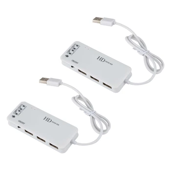 2X3-портовый концентратор USB 2.0, внешняя звуковая карта с каналом 7.1, гарнитура, микрофон, адаптер для ПК, белый
