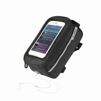 Велосипедная сумка для телефона с верхней трубкой MTB для экрана размером 6 дюймов, сумка для передней рамы велосипеда с отверстием для наушников