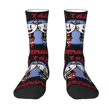 Милые носки Las Tazas Hermanas Cuphead Для женщин и мужчин, теплые баскетбольные носки с 3D принтом из мультфильмов