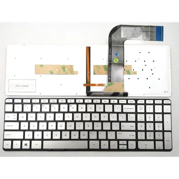 Новая клавиатура для ноутбука HP Envy 15-K081NR 15-K118NR 15-K151NR 15-K163CL 15-K167CL Серебристого цвета Без рамки и с подсветкой
