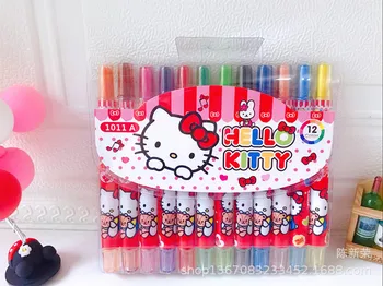 Sanrio Hello kitty мультфильм, детский карандаш, девочка, мальчик, вращающаяся кисть для рисования, детский вращающийся заполняющий карандаш, ручка для граффити