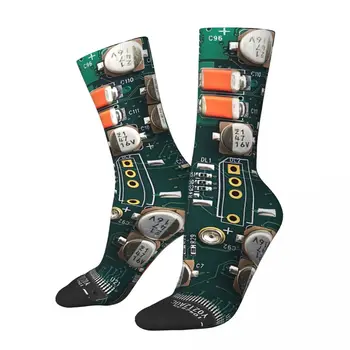 Печатная плата Happy Men's Socks Retro Harajuku Coding Geek Developer CPU Hip Hop Novelty Crew Crazy Sock Подарочный узор с принтом