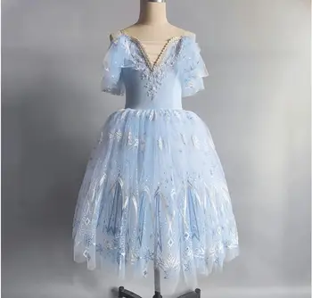 Профессиональная длинная юбка для балетных танцев Lce и Snow Strange Fate из пышной марли