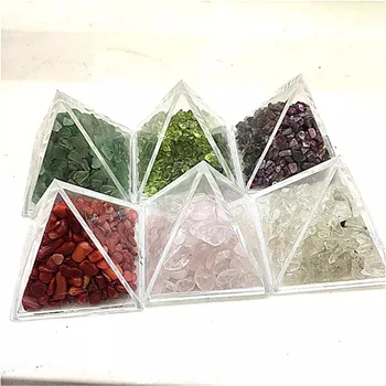 Пирамидка из полимерной крошки, разноцветный драгоценный камень, гравий, целебные кристаллы, камень для украшения дома