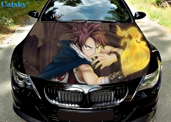 Забавная наклейка на капот автомобиля из аниме Fairy Tail, виниловая наклейка, полноцветная графическая наклейка на бок автомобиля, наклейка на весь кузов, Индивидуальное изображение, подходящее для любого автомобиля