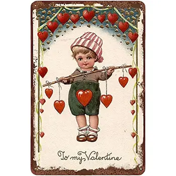 Милое сердце мальчика Винтажный Жестяной логотип Подарок на День Святого Валентина Спальня Гостиная Кофейня Украшение Бара Подарок для дома