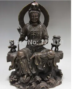 Статуя Будды Бодхисаттвы Гуаньинь Кван-инь, 40 см, 16 дюймов, медь, бронза