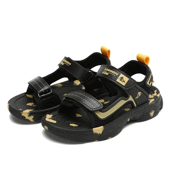 Летние модные сандалии для мальчиков, детская пляжная обувь, легкая мягкая подошва, Размер 29-40