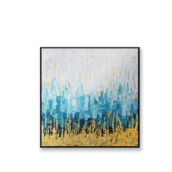 Абстрактная золотая фольга для настенного декора Рисованный холст картина маслом blue clound пейзажный художественный плакат для дивана в гостиной