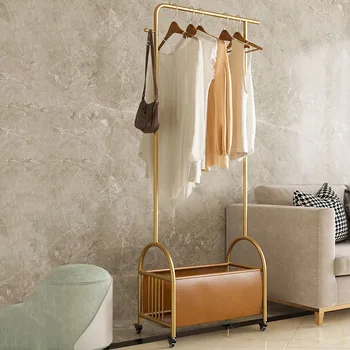 Металлическая вешалка для одежды на колесиках для спальни Современная минималистичная вешалка для одежды Бесплатная сушка на подставке Высококачественная мебель Perchero для гостиной