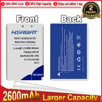 HSABAT 2600 мАч BLD-3 BLD 3 BLD3 Аккумулятор для Nokia 7210 2100 3300 6220 6610 I6260 6200 6610 6610i 7250i 7250
