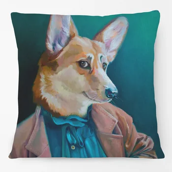 Картина маслом Шикарные животные Чехол для подушки Бультерьер Собака Лиса в наволочке для одежды