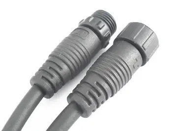 Соединитель M16 с 3-жильными водонепроницаемыми косичками, мужской и женский, длиной 20 см каждый, резиновый кабель черного цвета 3 * 0,75 мм