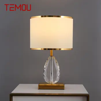 Современная хрустальная настольная лампа TEMOU, Винтажные светодиодные роскошные настольные лампы с креативным затемнением для домашнего декора гостиной спальни