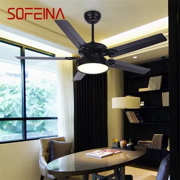 SOFEINA Современные потолочные вентиляторы с подсветкой Комплект Дистанционного управления 3 Цвета LED Современный домашний декор для комнат Столовая Спальня