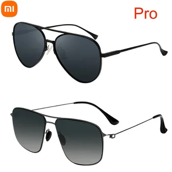 2022 Xiaomi Mijia Классические квадратные солнцезащитные очки PRO с нейлоновой поляризацией/Пилотные солнцезащитные очки для путешествий на открытом воздухе Мужские Женские безвинтовые с защитой от ультрафиолета