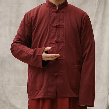 Благоприятная одежда монаха, одежда монаха-ламы, зимняя плюшевая теплая хлопчатобумажная одежда, одежда монаха, тибетская одежда, буддийская пуговица,
