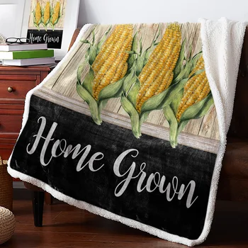 Винтажное фермерское кукурузное древесное зерно, зимнее теплое кашемировое одеяло для кровати, шерстяные пледы для офиса, покрывало