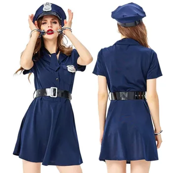 Полный комплект Сексуальной женской формы полицейского полицейского Костюм Женщины-полицейского на Хэллоуин Для взрослых Женщин Полицейский Косплей Маскарадный костюм