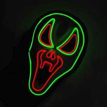 Светящаяся маска сороконожки с подсветкой на Хэллоуин, Маскарадный реквизит для косплея, страшные монстры, Свирепые животные, Световая маска