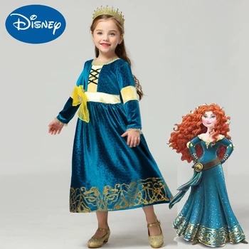 Disney Brave Merida, косплей-костюм для девочек, платье принцессы на Хэллоуин, Детский карнавал, фантазия, Детская рождественская вечеринка, одежда на Хэллоуин