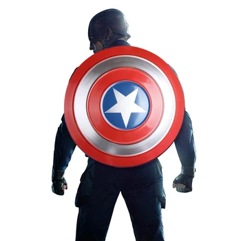 60-сантиметровый щит для костюмов Стивена Роджерса из аниме для косплея, Большой металлический железный щит супергероя, Защитное оружие, реквизит для Хэллоуина, детские игрушки