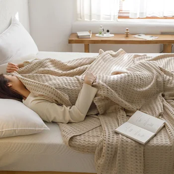 Одинарное и двойное хлопчатобумажное полотенце, стеганое одеяло, Хлопчатобумажный плед, кондиционер для сна, тонкие одеяла для кроватей, летнее прохладное стеганое одеяло