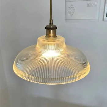 Современный минималистичный Медный подвесной светильник Ресторанный Стеклянный Ретро-Подвесной светильник с крышкой для промышленного горшка для кухни, спальни, бара, кафе