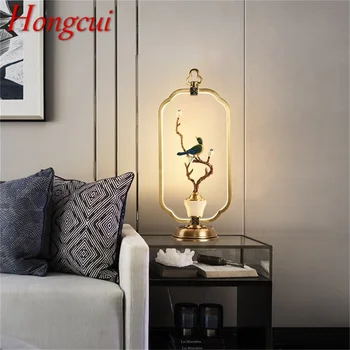 Современная настольная лампа Hongcui, латунный светодиодный настольный светильник, роскошный нефритовый домашний декор для прикроватной тумбочки в гостиной
