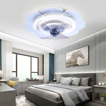 Светодиодный Потолочный Вентилятор Лампа Люстра Подвесное Освещение Новый стиль простой современный невидимый спальня гостиная детский инвертор