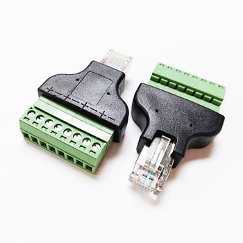 NCHTEK Ethernet 8P8C Штекер RJ45 к разъему AV-терминала Адаптер/2шт