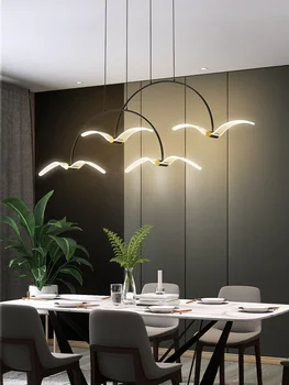 Современный обеденный стол; люстры; освещение; дизайн чайки; Потолочный подвесной светильник с дистанционным управлением для кухни и гостиной